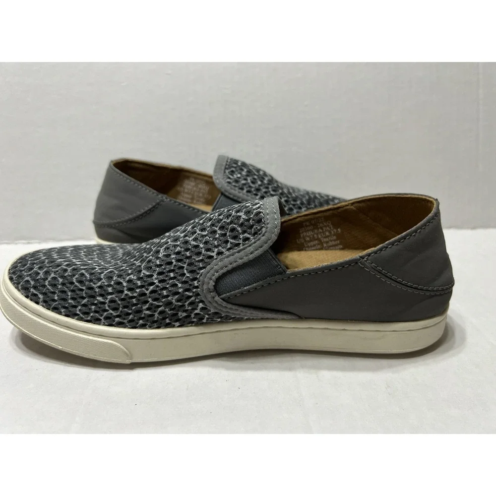 OluKai Womens Pehuea Pai Slip On Sneakers Gray Shoes Size US W7.5‎
